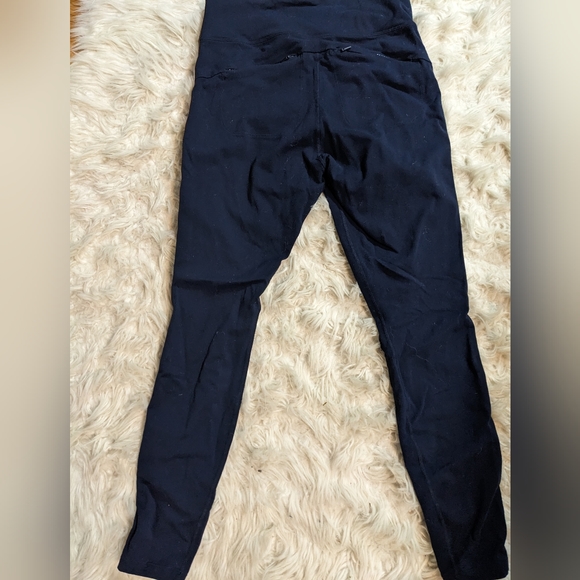 ATHLETA Leggings Track Tux Side Stripe High Rise Navy Blue Brown - Picture 3 of 5